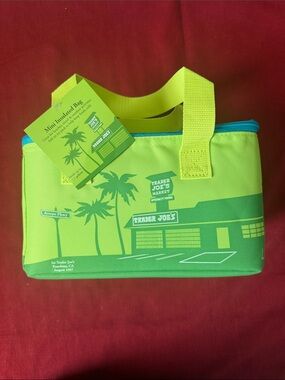 NWT Trader Joe's Lime Green & Teal Mini Insulated Bag